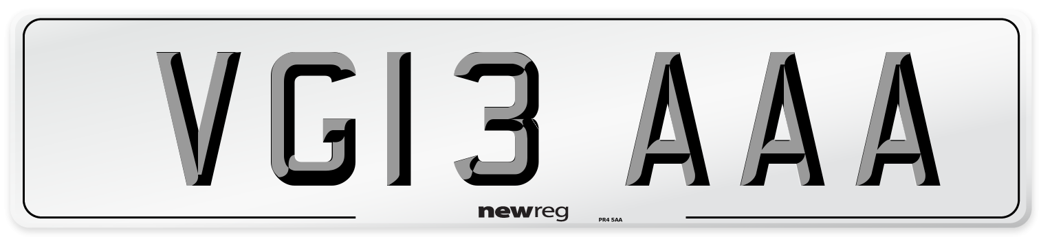 VG13 AAA Number Plate from New Reg